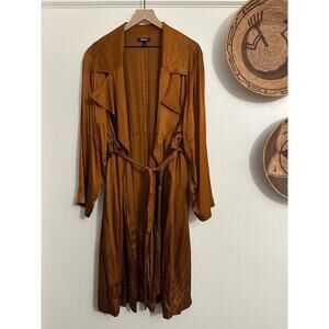 Torrid Women's Plus Size 2 Copper Jacquard Tie Trench Coat